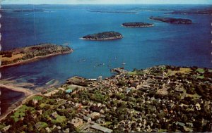 Maine Bar Harbor Aerial View Showing Frenchman's Bay and Porcupine Islan...