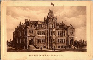 The High School, Calgary Alberta c1909 Vintage Postcard E11