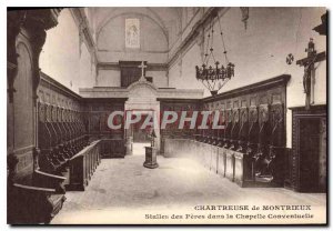 Postcard Old Chartreuse Montrieux Stalls Fathers in the Conventual Chapel