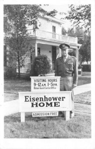 RPPC PRESIDENT EISENHOWER HOME ABILENE KANSAS REAL PHOTO POSTCARD (1950s)