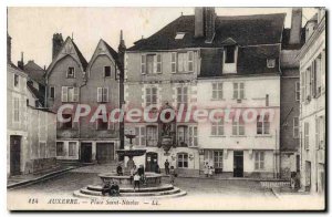 Old Postcard Auxerre Place Saint Nicolas