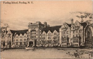 Postcard NY Pawling Pawling School - Publ. G.W. Stewart, Jeweler - RARE 1911 K1