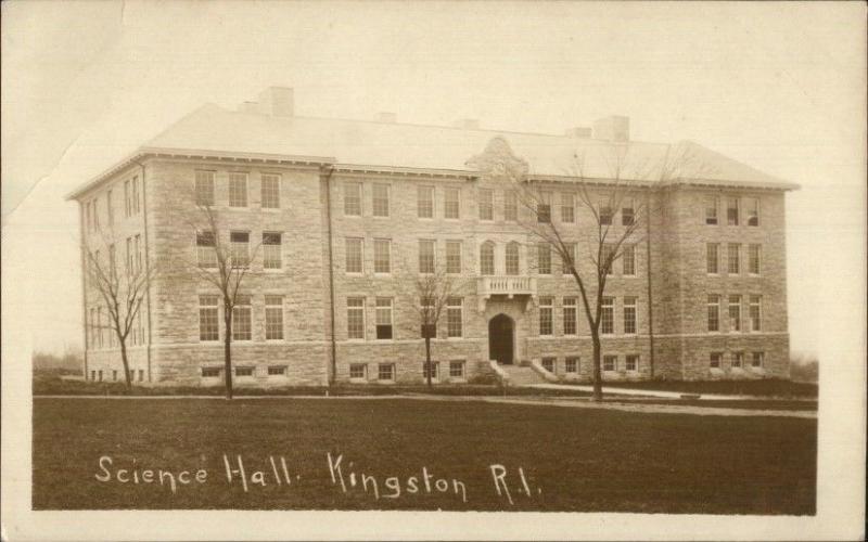 Kingston RI Science Hall c1910 Real Photo Postcard