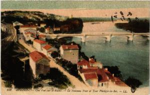 CPA AVIGNON - Une Vue sur le Rhone - Le Nouveau Pont et Tour Philippe (511438)