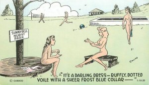 Washington Seattle Genuine nudist comic card Postcard Sexy girls talk 22-7778