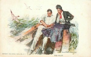 Artist impression C-1910 Christy Sailboat Romance Postcard Gross 21-4098