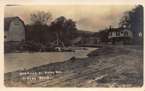 Real Photo Postcard Flooding on Orchard Street in Cuba, New York~116510