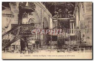 Carnac Old Postcard Interior of & # 39eglise Voute adorned with paintings of ...