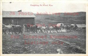 WY, No Wood, Wyoming, Horse Drawn Freight Wagon, Auburn Post Card Co