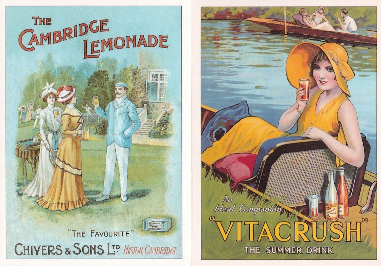 Vitacrush Cambridge Lemonade 2x Drinks Advertising Postcard s Topics