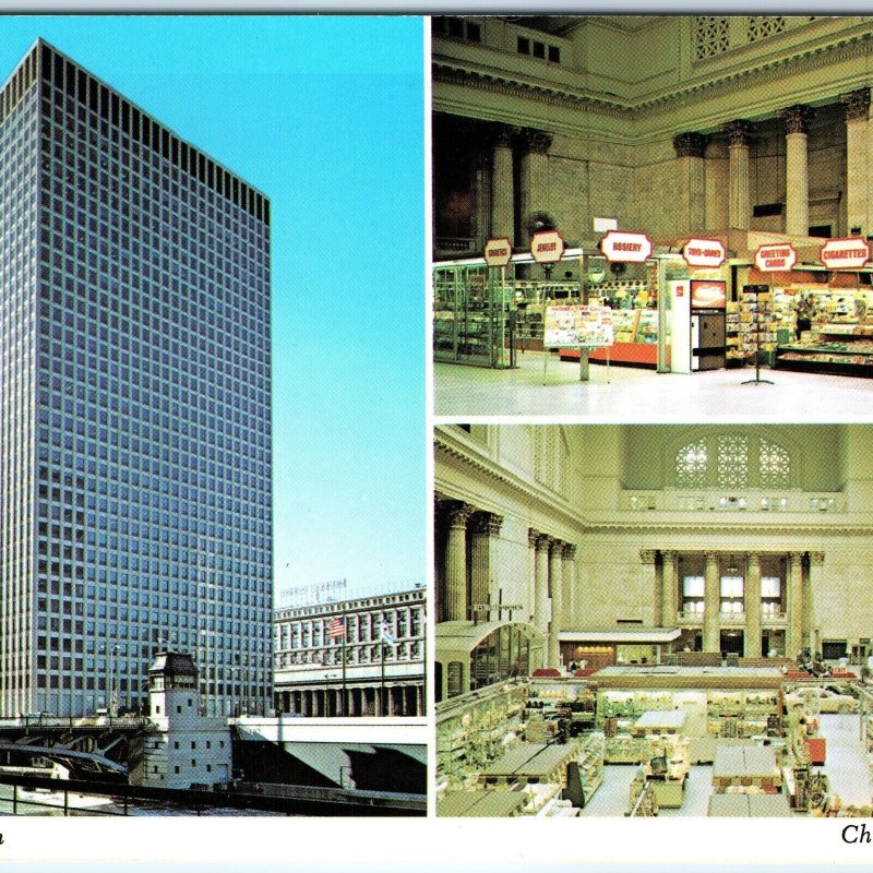 c1970s Chicago, IL Union Station Faber Drug Gift Shop Amtrak Trains 4x6 PC M14