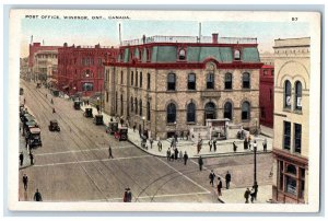 c1930's Aerial View Post Office Windsor Ontario Canada Vintage Postcard 