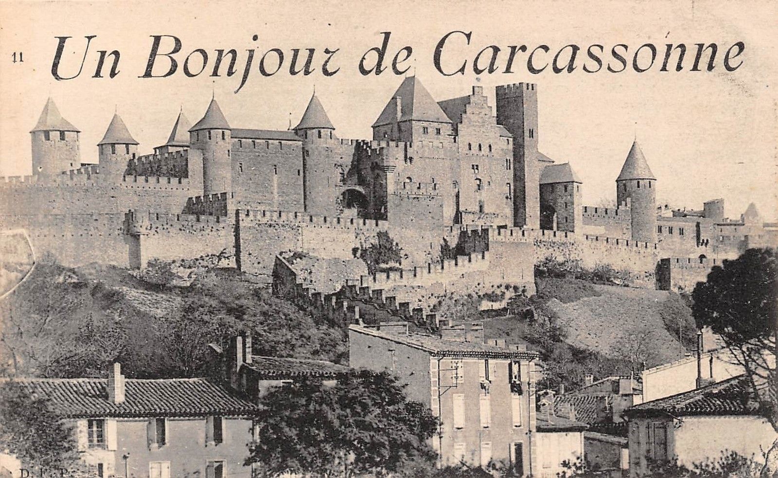 France Un Bonjour De Carcassonne Languedoc Roussillon Castle Chateau Hippostcard