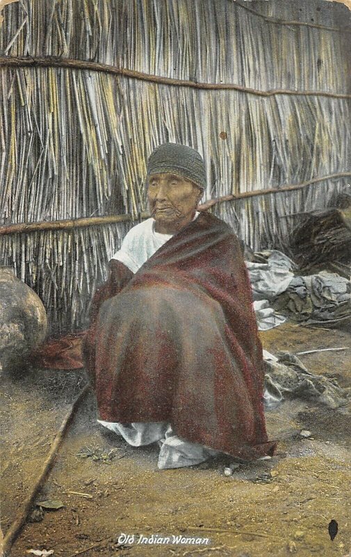 Old Native American woman c1910 postcard