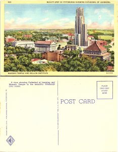 Beauty Spot of Pittsburgh Showing Cathedral of Learning, Masonic Temple and N...