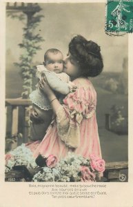 Set 4 antique postcards 1908  The first baby  mother & child 