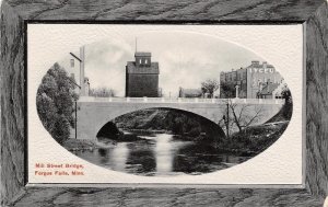 Fergus Falls Minnesota~Mill Street Bridge~Wood Border~Bloom Bros Glossy~1911 PC