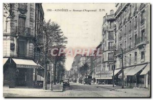 Asnieres Postcard Old Avenue d & # 39Argenteuil