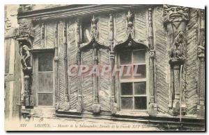 CARTE Postal Lisieux Old Manor of the Salamander Details of the Facade