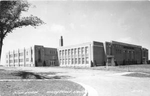 Marysville Kansas~High School Building~Corner View~1940s RPPC Real Photo Pc