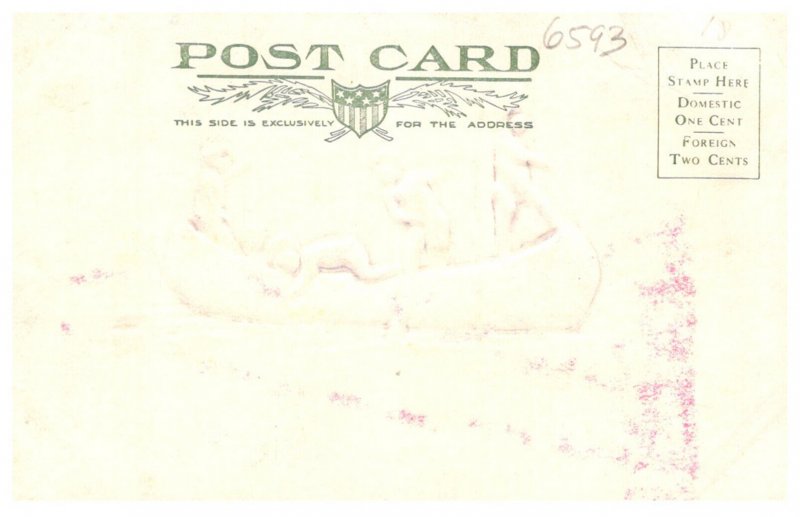 Indian children Playing War in a canoe