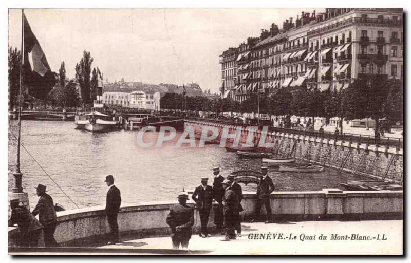 Switzerland Geneve Old Postcard The Quai du Mont Blanc