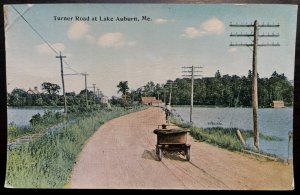 Vintage Postcard 1907-1915 Turner Road at Lake Auburn, Maine