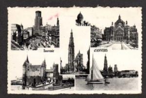 Souvenir d'ANVERS ANTWERP BELGIUM Postcard Multi Carte Postale