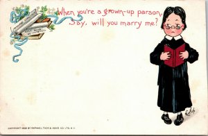 E Curtis~Boy as Grown-Up Parson~Will You Marry Me?~Certificates~1903 TUCK 