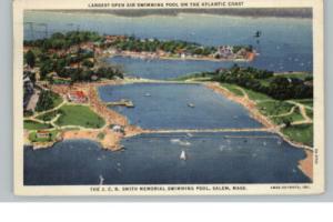 Salem MA Harbor Aerial View Postcard