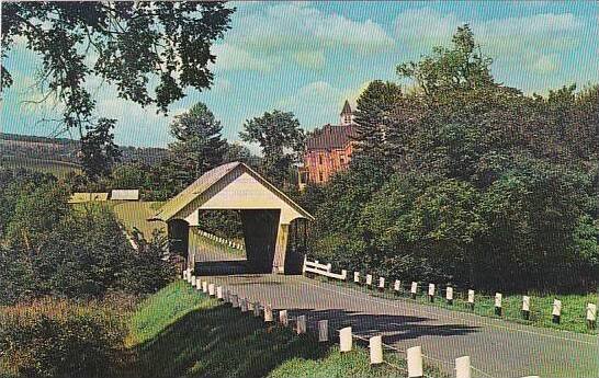 Covered Bridge Schoolhouse Covered Bridge at Lyndon Vermont