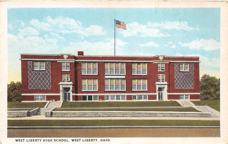 E31/ West Liberty Ohio Postcard c1910 West Liberty High School Building