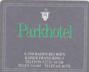 AUSTRIA WIEN PARK HOTEL VINTAGE LUGGAGE LABEL