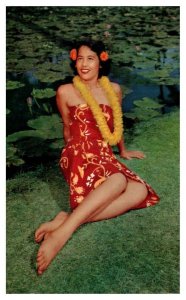 Island Girl and Tropic Lagoon Hawaii Postcard