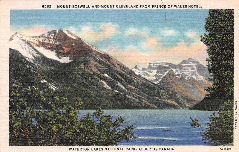 Waterton Lakes National Park, Alberta, Canada, Early Linen Postcard, Unused