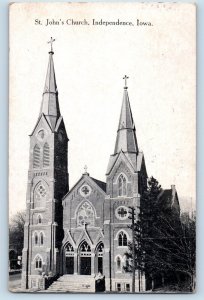 Independence Iowa Postcard St. John's Church Chapel 1914 Vintage Antique Posted