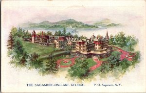 View of Hotel, Sagamore-on-Lake George, Sagamore NY UDB Vintage Postcard P72