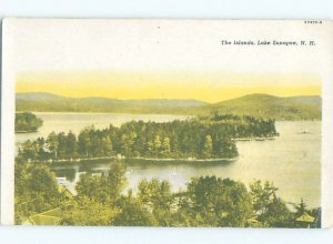 W-border LAKE SCENE Lake Sunapee - New London & Newbury & Croydon NH AE4809