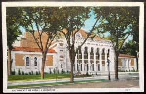 Vintage Postcard 1928 Sacramento Memorial Auditorium, California (CA)