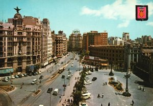 Postcard Jativa Street Roadway Historic Buildings & Shopping Valencia Spain