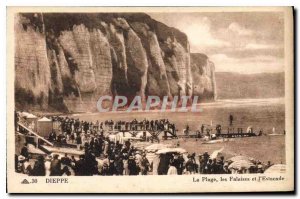 Old Postcard Dieppe The Beach Cliffs and the Church