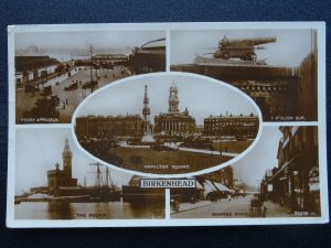 Cheshire BIRKENHEAD 5 Image Multiview c1927 RP Postcard by Valentine