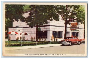 Hotel Victoria Inn Building Cars Niagara Falls New York NY Vintage Postcard