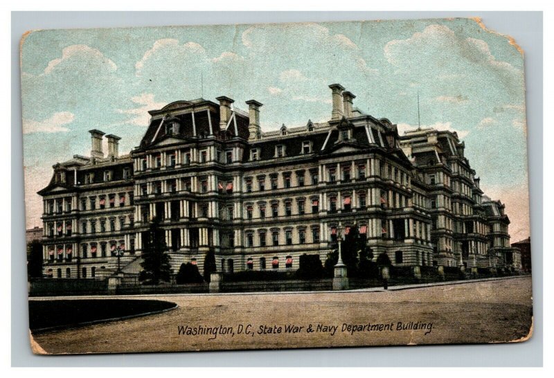 Vintage 1910's Postcard State War & Navy Department Building Washington DC