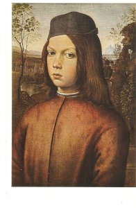 pinturicchio. Painting of a boy Fine painint, modern German postcard