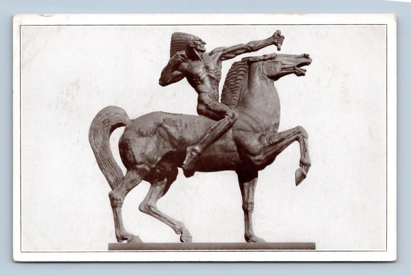 American Indian Equestrian Statue Chicago Art Institute IL UNP DB Postcard N1