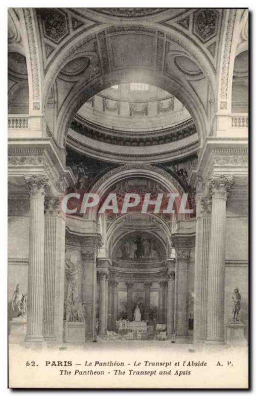 Paris Old Postcard Pantheon Transept and & # 39abside