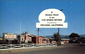 Solvang California CA Viking Motel Station Wagon Cars c1950s-60s Postcard