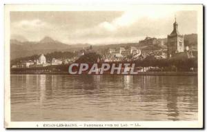 Old Postcard Evian Les Bains Panorama Taken Du Lac Leman