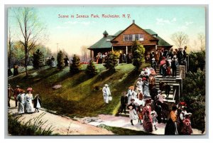 Vintage 1910's Postcard Victorian Crowds at Seneca Park Rochester New York